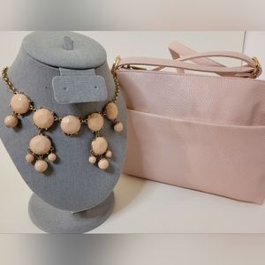 Pink/Peach Outfit Kit- Purse and Necklace